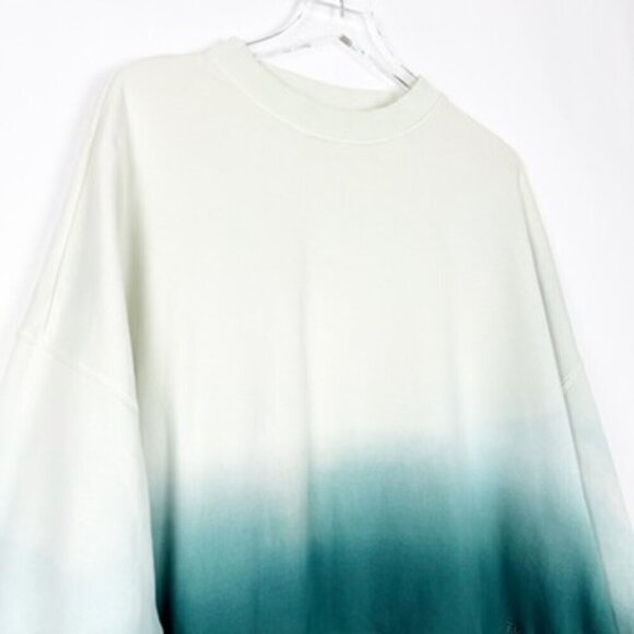 Twinset Milano Sweatshirt Womens XXL Green Ombre Tie-Dye Fringed Top Boho - Picture 5 of 16